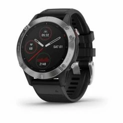 Garmin Fenix 6 GPS Watch Silver With Black Band